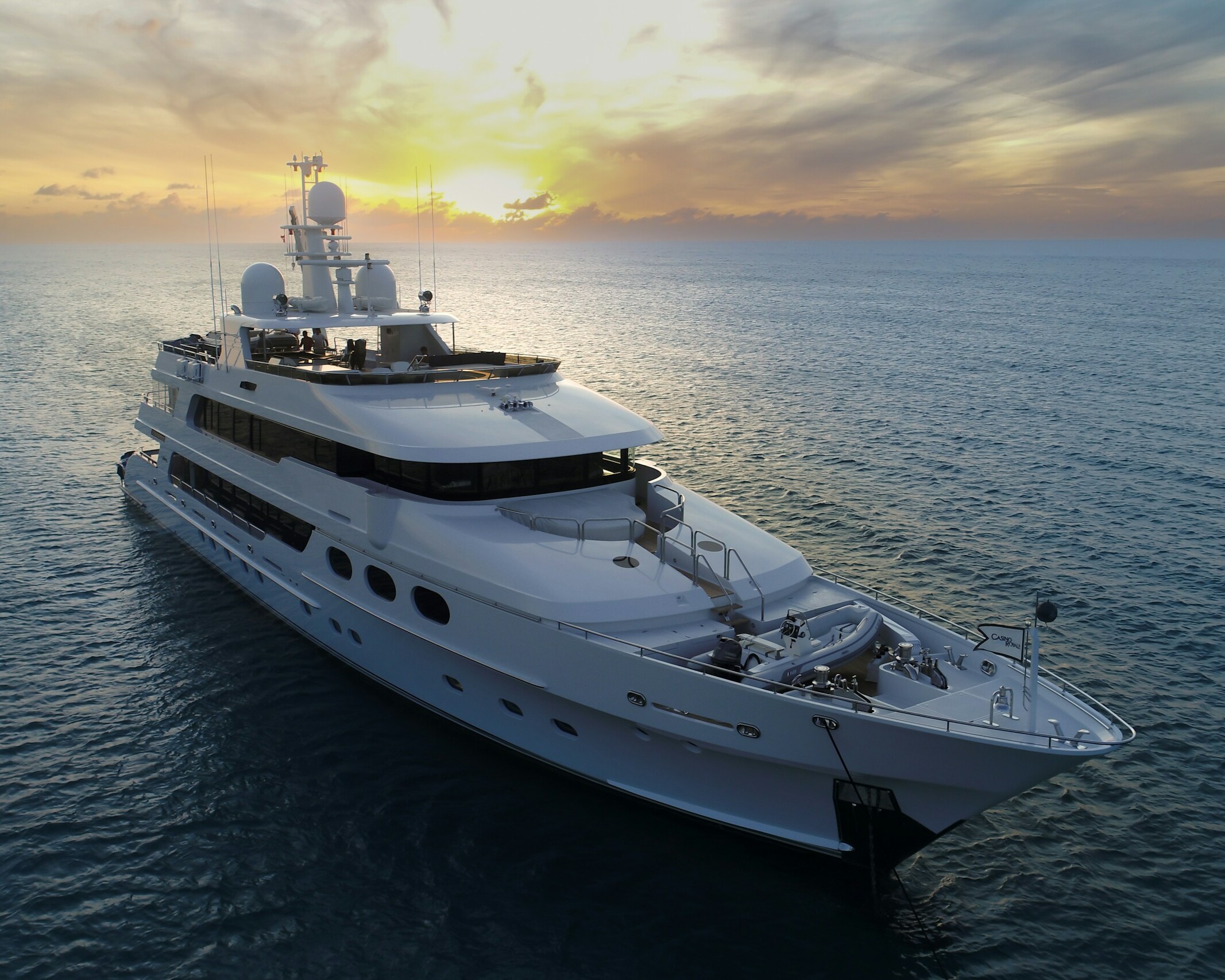 a large white boat in the middle of the ocean